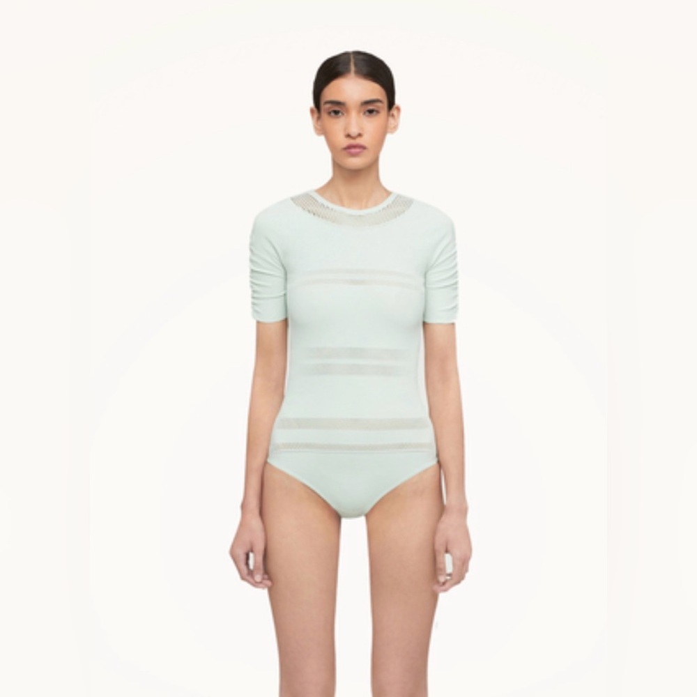 Wolford NWT Net Line Bodysuit - Aqua size XS - Picture 2 of 8